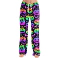 thumbnail image 2 of Pajama Pants for Women Halloween Pumpkin Print Soft Stretch Drawstring Comfy Sleep Pants, 2 of 5