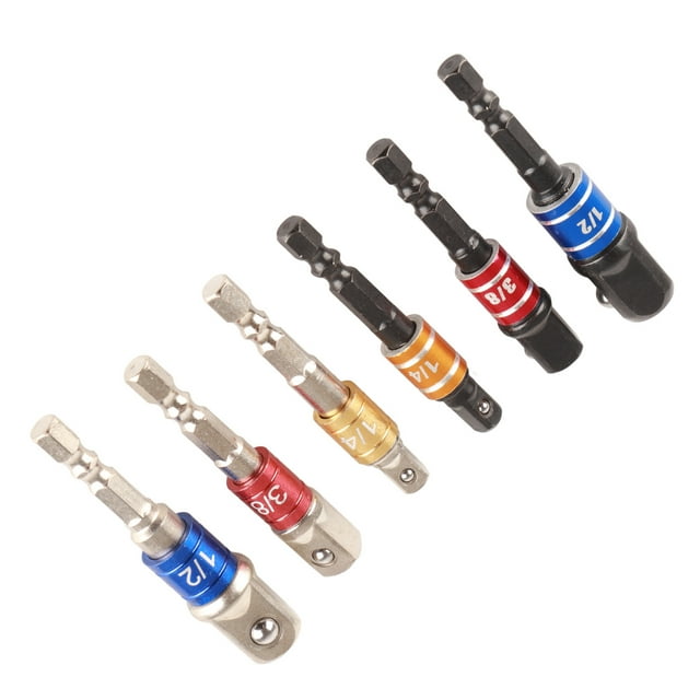 Socket Adapter Set,6Pcs Socket Adapter Set Socket Wrench Adapter Impact Driver Socket Adapter Meticulously Designed