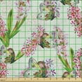 thumbnail image 2 of Ambesonne Nature Themed Fabric by the Yard Upholstery, Butterfly Spring Art, 5 Yards, Dark Pink Fern Green, 2 of 5