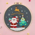 thumbnail image 5 of Honeeladyy 2025 New Christmas Embroidery Kit with Imitation Embroidery Stretch, DIY Christmas Embroidery Kits for Adults, Christmas Cross Stitch Kits, Easy Embroidery Kit for Beginners and Adults, 5 of 6