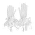 thumbnail image 4 of Minkissy 1 Paire de Gants de Robe de Mariée Tricotés en Dentelle Florale Beige Accessoires de Mariée, 4 of 7