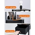 thumbnail image 6 of Floor lamp with 2 USB, 1 Outlet and Drawer, 3 Color Temperatures LED Bulb (9W), Sofa lamp with White lampshade, Display Floor lamp with Shelves for Living Room, Bedroom and Office - Black, 6 of 7
