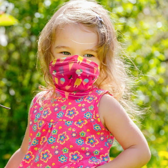 Multifunctional Tube Bandana Headband Face Mask Mouth Protective Cover For Kids Children, Ice Cream