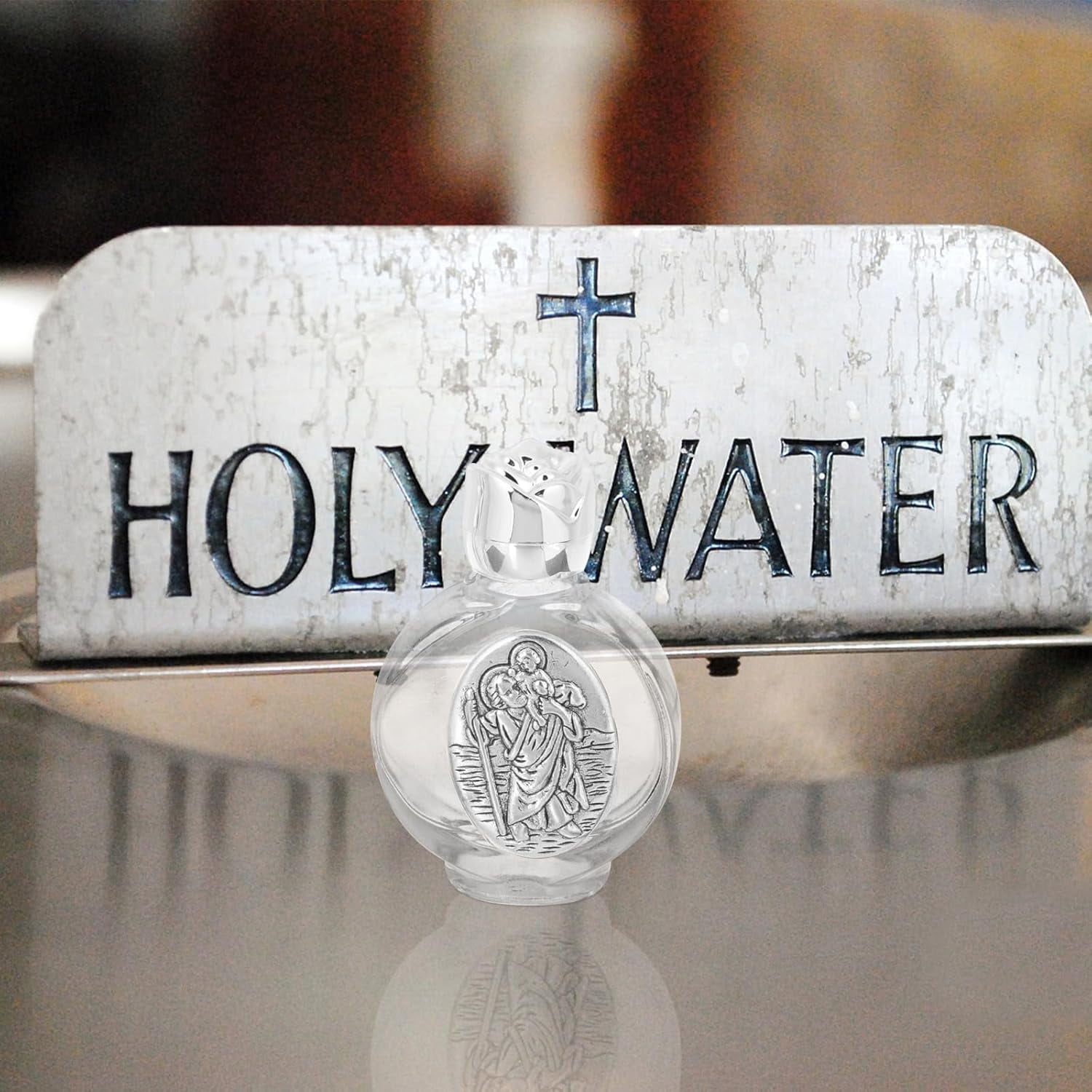 2 Pcs Glass Holy Water Bottle with Lid – Empty Leak Resistant Refillable Container for Catholic Baptism, Church Prayer, Travel Carrying, Home Altar Storage