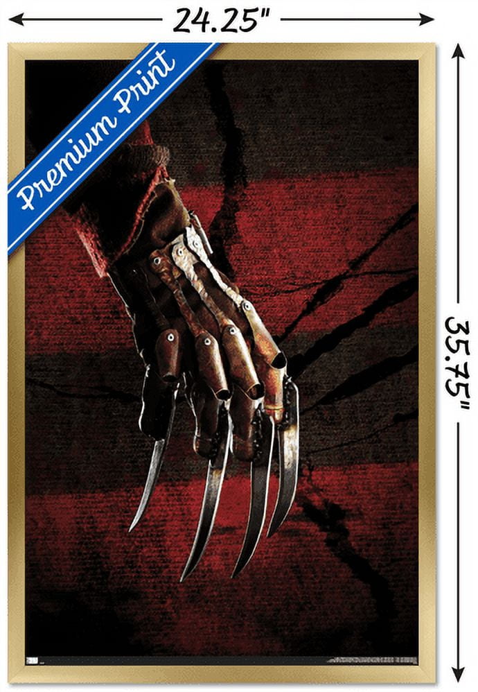 A Nightmare on Elm Street - Hand Stripes Wall Poster, 22.375" x 34", Framed
