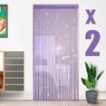 thumbnail image 6 of Topboutique Door String Curtains,Hanging Shiny Tassel Fringe String Curtain,Glitter Doorway Curtain,Door Window Decorative Divider Curtains,Wall Panel Fringe Backdrops Sheer,Purple,3.9x79 inch, 6 of 8