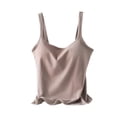 thumbnail image 3 of Brown Tshirts for Womens Soft Tank Top Vest with In Bra Sleeveless Comfy Stretch Yoga Gym Tops Workout Tank Tops Womens Tank Tops, 3 of 5