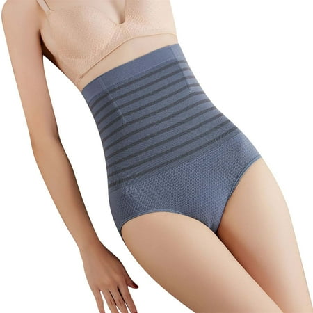 Yuzhih Shapewear Panties for Women Stretch High Waisted Briefs Stripe Butt Lifting Panty Seamless Compression Underwear