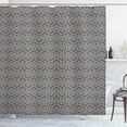 thumbnail image 1 of Ambesonne Lattice Shower Curtain, Stripes Diagonal Squares, 69"Wx70"L, Charcoal Grey Eggshell, 1 of 3