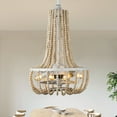 thumbnail image 4 of 20" Bohemian Wooden Beads Ceiling Fan with Remote Control and Light Kit, 3 Speed Reversible Chandelier, 4 of 8