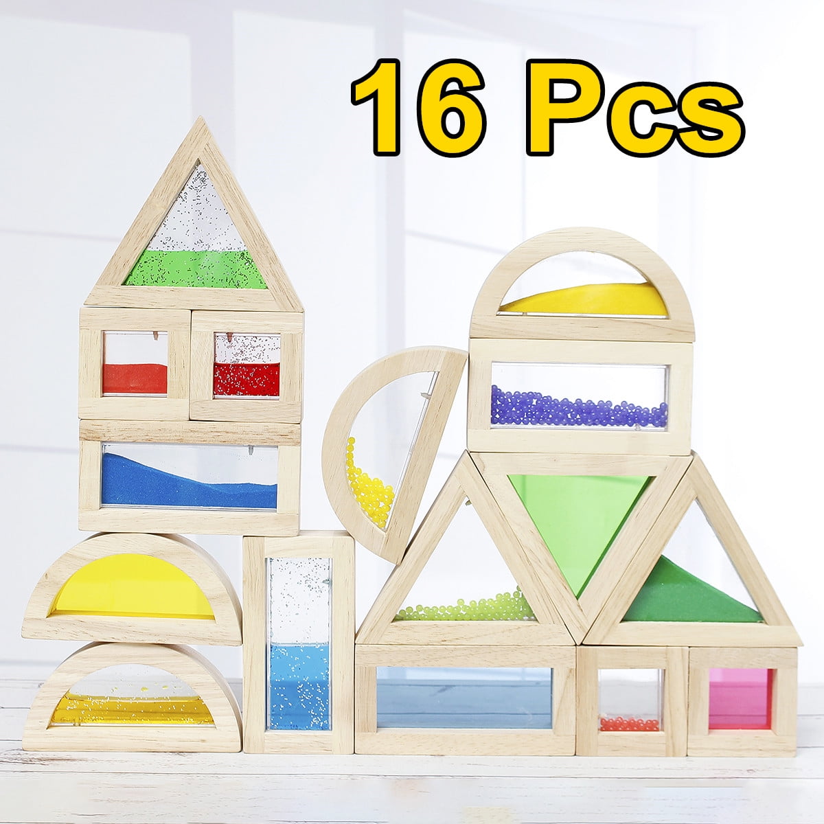 rainbow sensory blocks