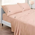 thumbnail image 3 of Marquess Cotton Linen Tencel Lyocell Blended Light Orange King Colling Bed Sheet Set, 3 of 6