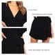 thumbnail image 5 of Mono corto para mujer, cuello en V, manga corta, cintura elástica, lazo, Color puro, mono corto suelto para fiesta, vacaciones, Club, negro, L, 5 of 6