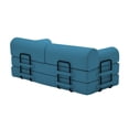 thumbnail image 4 of Leumius Oversized Corduroy Futon Sofa Bed Couch,78" Convertible Folding Mattress Couch with Fixed-Shape Frame,Floor Sofa Lounge Couch for Small Spaces,Apartments,Living Rooms,Sky Blue, 4 of 8