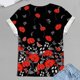 thumbnail image 4 of Blusa holgada de manga corta con cuello redondo y estampado a la moda para mujer Pompotops hfajkhk128584, 4 of 5