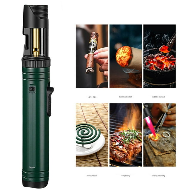 Savings Sentmoon Inflatable Windproof Lighter Refillable Jet Flame Lighter Lockable Windproof Torch for Outdoor BBQ Fire Starter with Large Flame Spray Nozzle Limited-Time Clearance Savings