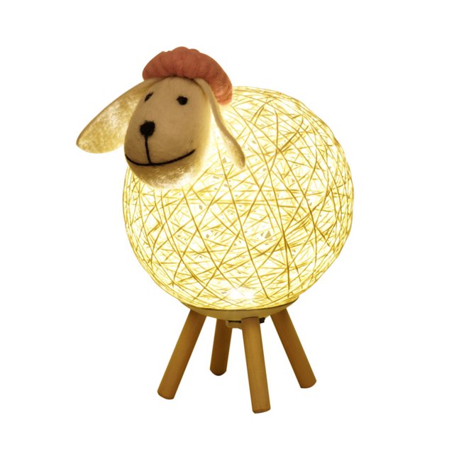 Lampara Bonita lámpara LED de noche con forma de oveja para niños, dormitorio de bebé, decoración de cabecera (atenuación M) Likrtyny Lámpara