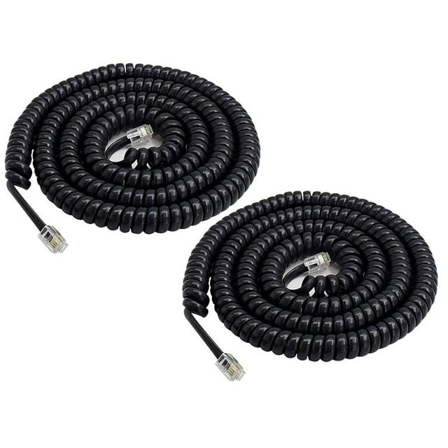 Telephone Cord, 25 Feet Uncoiled Phone Cord Works with All Corded Landline Phones,Handset Cord, Universally Compatible,for Use in Home or Office, Telephone Accessory