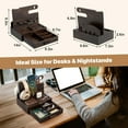 thumbnail image 4 of Phone Docking Station for Men - Desk or Nightstand Organizer with Drawer - Birthday Gifts for Husband, Dad, Boyfriend,Him - Wooden Charging Station for Phone Watch Key Holder Wallet (Brown), 4 of 13