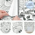 thumbnail image 6 of DAZLUTE Peel and Stick Removable Wallpaper White Black Floral Contact Paper Wallpaper,17.72" x 394", 6 of 8