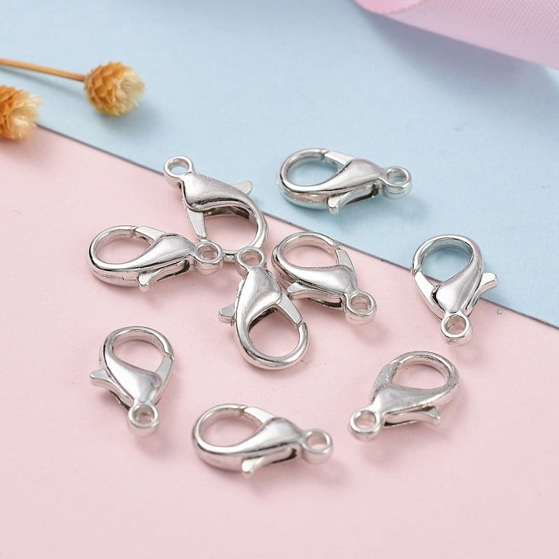 Zinc Alloy Lobster Claw Clasps Parrot Trigger Clasps Cadmium Free & Lead Free Platinum 14x8mm Hole: 1.8mm