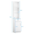 thumbnail image 4 of IVV 70.1"H Tall Storage Cabinet with 1 Door, 1 Drawer & 3 Open Shelves, Modern Floor Standing Cabinet for Bathroom, Salon, or Home Use (White), 4 of 8