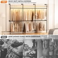 thumbnail image 5 of Homieasy Industrial Pipe Clothing Rack, Heavy Duty Garment Rack Closet Wardrobe Rack with LED Lights& Shelves, Rustic Brown, 5 of 7