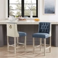 thumbnail image 4 of Preslie Leather PU Counter Stool (Set of 2), Navy, 4 of 12