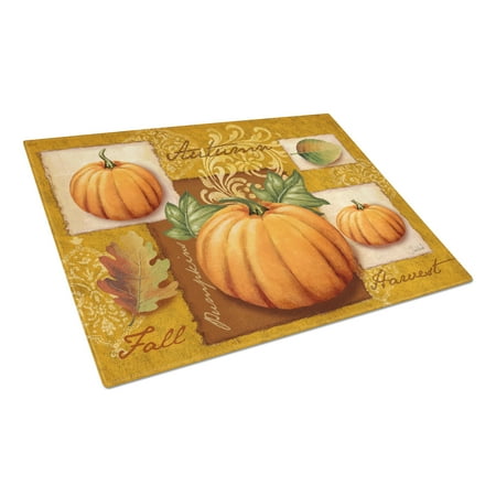 

Caroline s Treasures Fall Harvest Pumpkins Glass Cutting Board Large