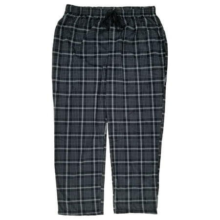 

The Foundry Mens Big & Tall Black Plaid Fleece Sleep Pants Pajama Bottoms 3XL