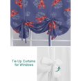 thumbnail image 3 of Navy Blue Coastal Tie Up Curtains for Windows 63 Inch Length Balloon Curtains Kitchen Adjustable Balloon Window Shade Red Lobster Nautical Ocean Tie Up Valance Bathroom Curtain Window 46"x63", 3 of 6