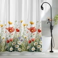 thumbnail image 2 of Spring Wildflower Fabric Shower Curtain Watercolor Flower Leaf Washable Shower Curtains for Bathroom, Waterproof Bath Curtain with Hooks Home Decor 72x84in, 2 of 8