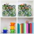 thumbnail image 7 of Watercolor Tropical Leaf Line Square Storage Basket Storage Bins Canvas Storage Organizer Closet Shelf Organizer for Home Office, 1 Pc, 7 of 7