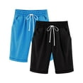 thumbnail image 2 of 2 Pack Girls Casual Bermuda Shorts Kids Knee Length High Waisted Summer Shorts Comfy Drawstring Short Pants with Pockets, 2 of 4