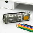 thumbnail image 6 of Nkmbld Canvas Pencil Case Large Capacity Stationery Organizer Pencil Pouch with Zipper, Portable Pen Bag for Office Supplies, Gray, 6 of 8