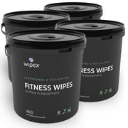 Wipex Fitness Equipment Cleaner Wipes Lemongrass, Eucalyptus Bucket 400ct, 4pk Case