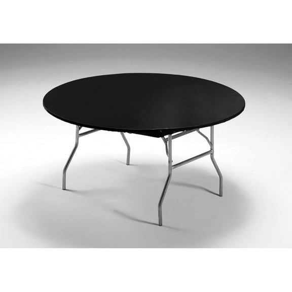 Party Central Stay Put Round Disposable Banquet Table Covers - 60" - Black - Club Pack of 12