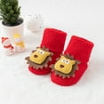 thumbnail image 2 of ZQUUVOU Baby Toddler Fuzzy Socks Newborn Socks Cartoon Decor Knitted Socks Woolen Circles Winter Warm Floor Socks Red B, 2 of 3