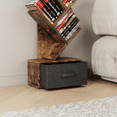 thumbnail image 4 of 9 Tier Tree Bookshelf With Drawer Bookcase, Modern Book Storage, Free Standing Tree Bookcase, Utility Organizer Shelves For Home Office, Living Room, Bedroom, Rustic Brown, 4 of 9