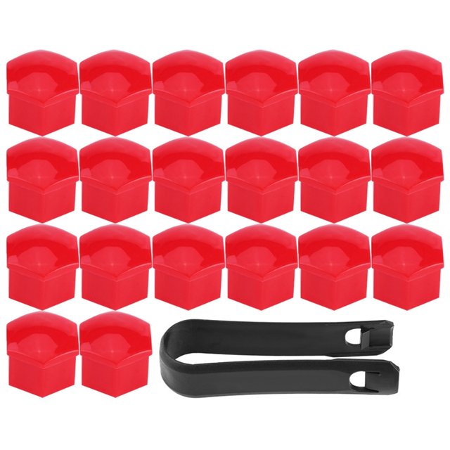 Cubiertas para cubo de rueda de 20 piezas, tuerca, perno, cubierta de tornillo, tapa de protección de neumáticos, Universal, Rojo