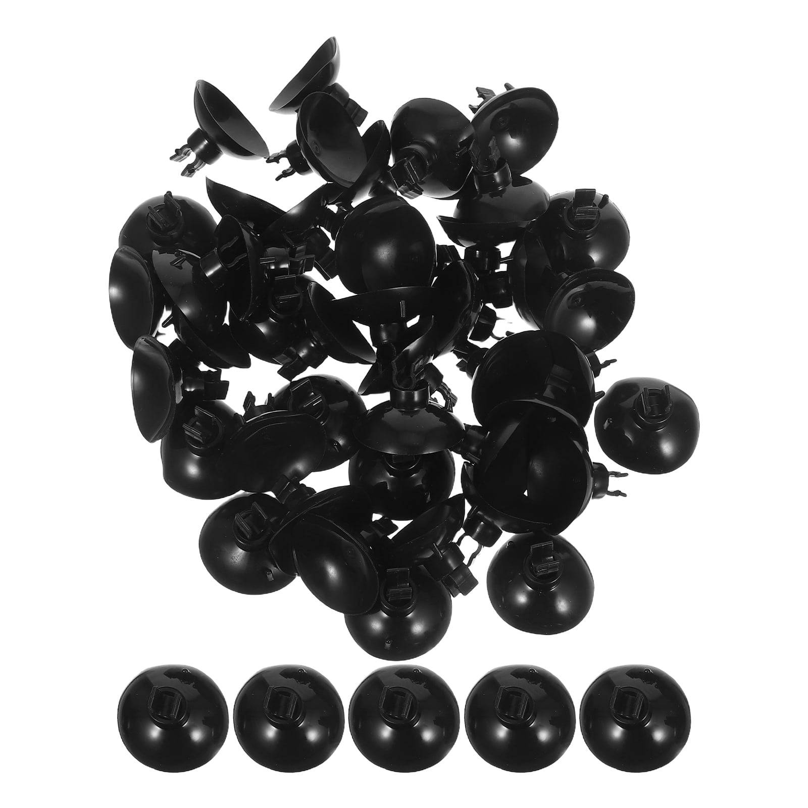 LOLIPPYY 50Pcs Black Aquarium Suction Cup Clamp Set for Secure Fish Tank Hose Fixing