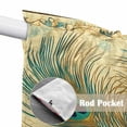 thumbnail image 2 of Peacock Feathers Kitchen Window Curtains, Swag Curtains Valance for Bedroom Living Room Bathroom, Brown Turquoise Vintage Abstract Rod Pocket Window Treatment Curtain Block Drapes 2 Panels 28"x36", 2 of 9