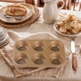 thumbnail image 6 of REGALWOVEN Muffin-Pan for Baking, Nonstick Cake Pan 12 Cups, 3 Pack Cup Premium Cheesecake Pans, Cupcake Baking Pan for Oven Gold 10.4*7.1*1.2in, 6 of 6