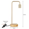 thumbnail image 4 of Stylish Wooden Table Lamp with Gold Frame Simple Nightstand Task Lamps, 4 of 5