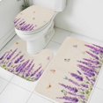 thumbnail image 3 of Lavender Bath Mat 3 Piece Bathroom Rug Set, Purple Spring Floral Botanical Butterfly Rustic Non Slip Bath Rug Contour Mat and Toilet Lid Cover, Absorbent Shower Mats Soft Bath Rugs and Mats Sets, 3 of 8