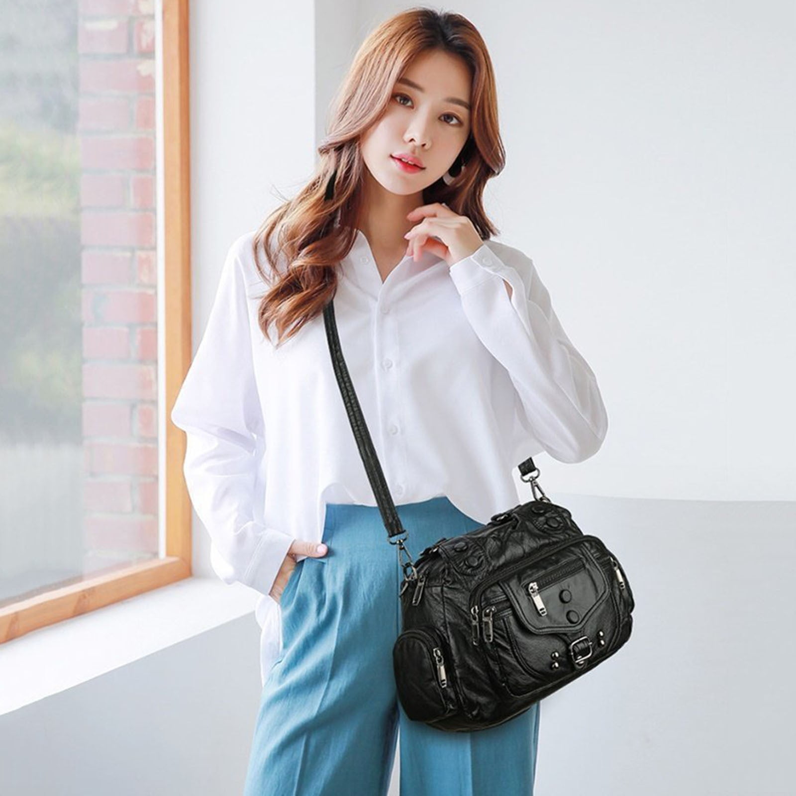 LONGshukeji Hobo Bags for Women Vegan Leather Shoulder Purses and Handbags Ladies Tote Bags Purse with Crossbody Strap