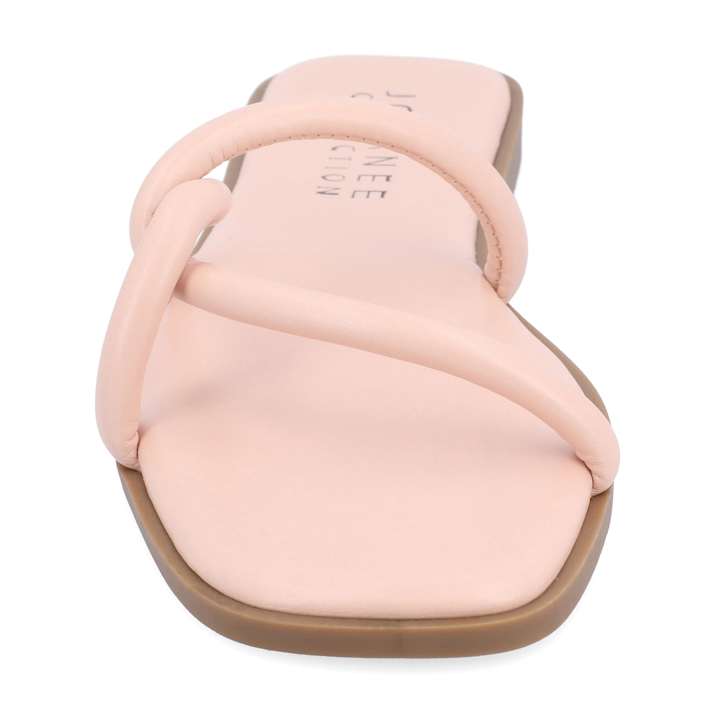 Journee Womens Lauda Vegan Leather Slip On Sandals
