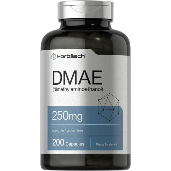 DMAE Supplement 250mg | 200 Capsules for Men and Women | by Horbaach