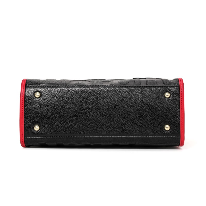 Genuine leather, letter-patterned tote handbag with cross-body strap, large capacity storage bag, wallet, purse