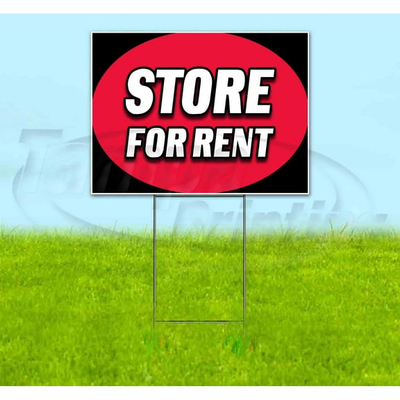 Store For Rent (18" x 24") Yard Sign, Includes Metal Step Stake